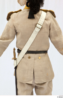  Photos Army man in cloth suit 2 18th century Army beige yellow and jacket historical clothing upper body 0008.jpg